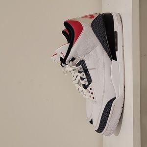 Jordan 3 white red black size 12
